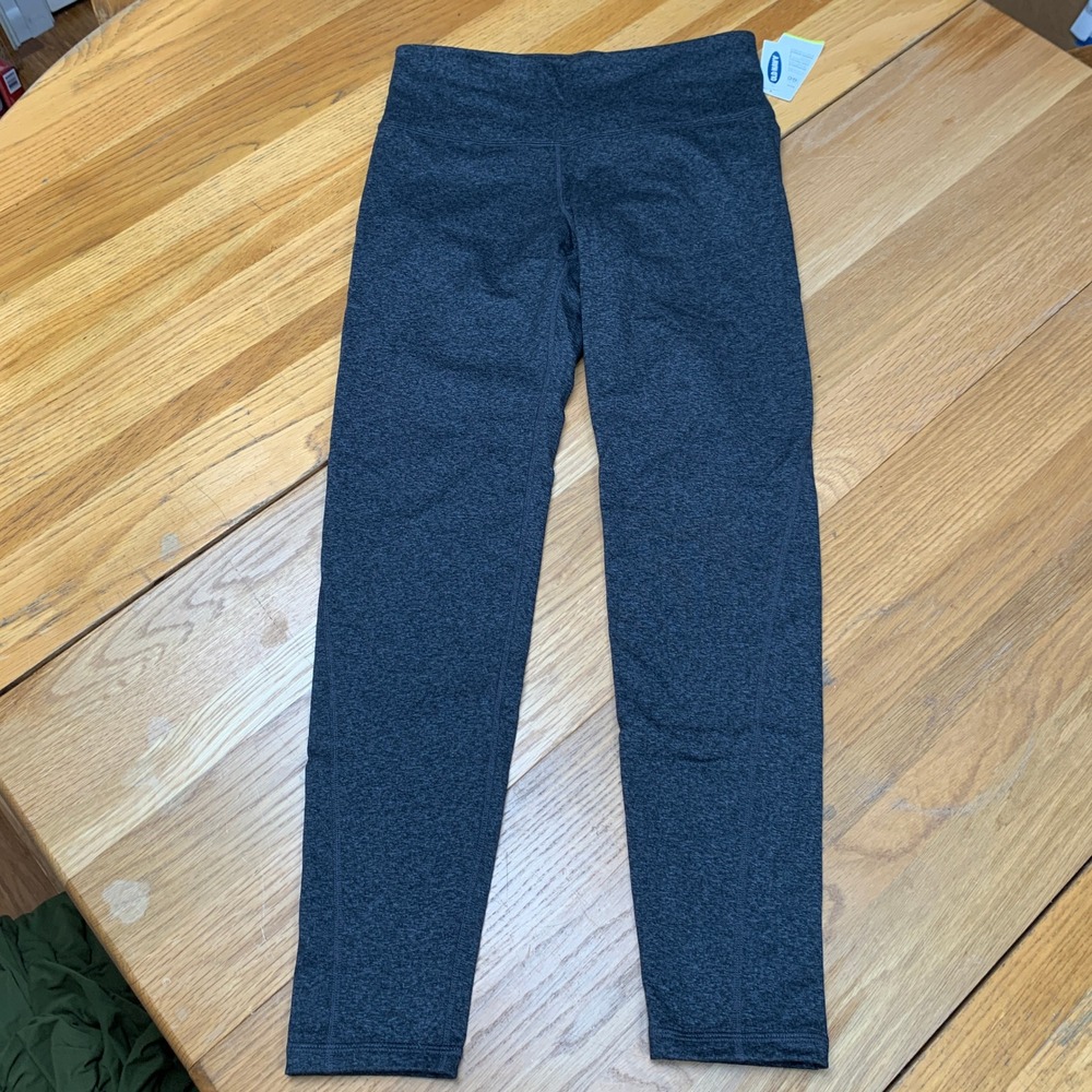 Old Navy Active Go-Dry High Rise Leggings Charcoal Heather Gray Large NWT